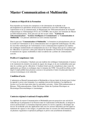 cours master communication et multimedia Book