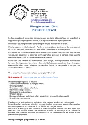 la plongee enfant Book