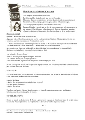 exemple de synopsis Book