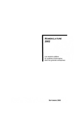 nomenclature des emplois Book