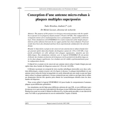definition d_un antenne patch d_un ligne micro ruban Book