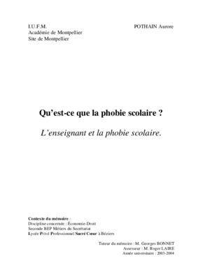 la phobie scolaire Book
