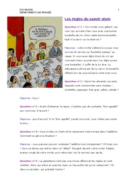 les regles du savoir vivre Book
