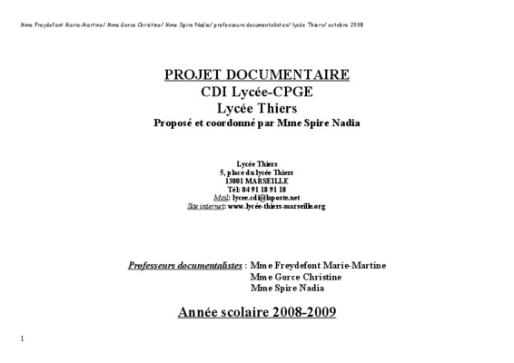eps lycee projet Book