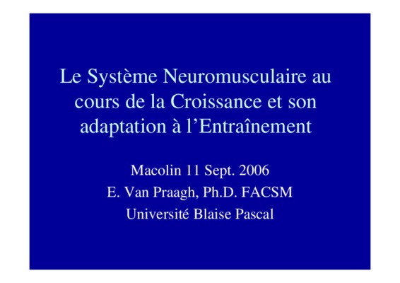 adaptations neuromusculaires pondant exercice chez l_enfant Book