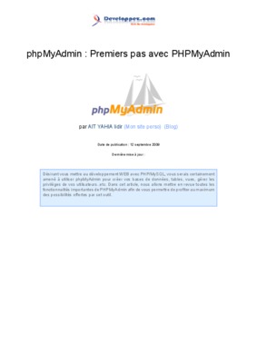 phpmyadmin 3 3 8 Book