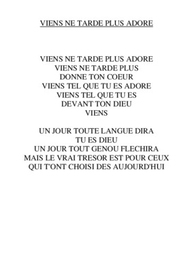 viens seigneur ne tarde plus Book