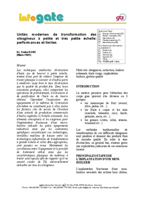transformation des oleagineux et des corps gras en agroindustrie Book