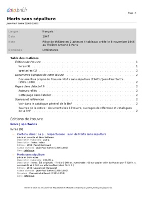 morts sans sepulture Book
