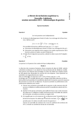 brevet de technicien superieur session 2006 groupement a nouvelle caledonie Book