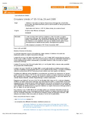 circulaire unedic 05 10 Book