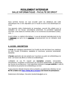 salle informatique reglement Book