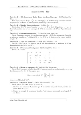 enonce mines et ponts 2000math Book