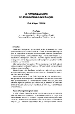 statut des agronomes Book